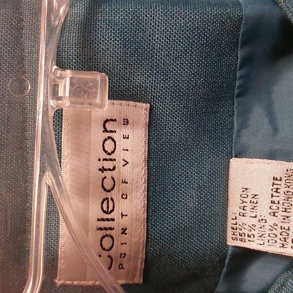 Teal Linen dress sz 8 - Picture 9 of 11